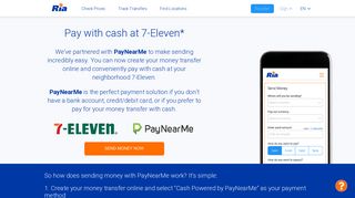 Send Money with Cash Using PayNearMe - Ria Money Transfer