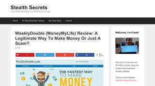 WeeklyDouble (MoneyMyLife) Review: A Legitimate Way To Make ...