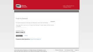 Forgot my Password - Money Network