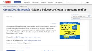 Green Dot Moneypak - Money Pak secure login is on some real bs Jan ...