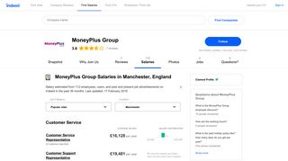 MoneyPlus Group Salaries in Manchester, England | Indeed.co.uk