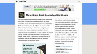 MoneySharp Credit Counseling Client Login - CC Bank