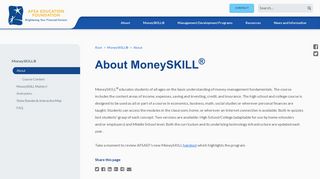 AFSAEF > MoneySKILL® > About