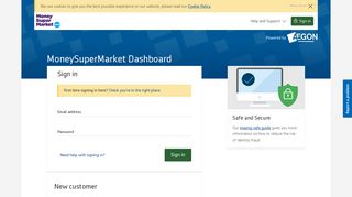 MoneySuperMarket Dashboard - Sign In - Aegon