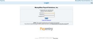 MoneyWise Payroll Solutions, Inc. - Login