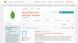 MongoDB Cloud Manager Reviews 2018 | G2 Crowd
