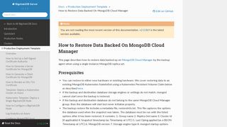 How to Restore Data Backed On MongoDB Cloud Manager ...