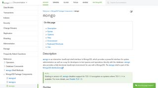 mongo — MongoDB Manual