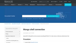 Mongo shell connection - Quick Start for Replica Set| Alibaba Cloud ...