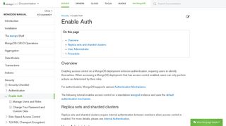 Enable Auth — MongoDB Manual
