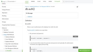 db.auth() — MongoDB Manual