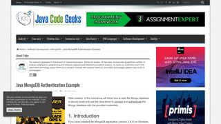 Java MongoDB Authentication Example | Examples Java Code Geeks ...