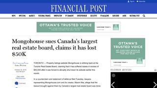 Mongohouse sues Canada's largest real estate board, claims it has ...