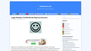Login Moniker 7 Little Words Express Answers – DailyAnswers.net