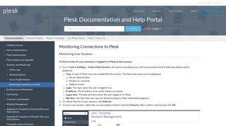 Monitoring Connections to Plesk - Plesk Documentation