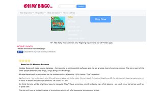 Monkey Bingo | New Bingo Site | Play Today OhMyBingo