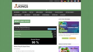 Monkey Bingo Review | Join and Get £10 Free - NoDepositKings