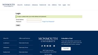 Welcome-Center-Login | Monmouth University