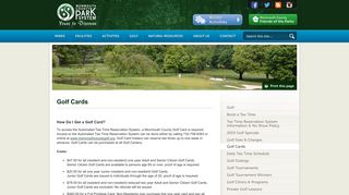 Monmouth County Park System Golf Cards