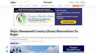 Major Monmouth County Library Renovations To Begin | Manalapan ...