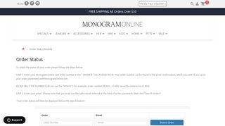 Order Status Mobile - Monogram Online
