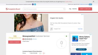 MonogramHub Customer Service, Complaints and Reviews