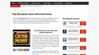 Monopoly Casino FREE! £20 No Deposit Bonus AVAILABLE!