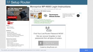 How to Login to the Monoprice MP-N600 - SetupRouter