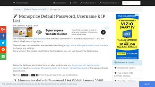Monoprice Default Password, Login & IP List (updated August 2018 ...