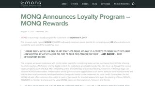 MONQ Announces Loyalty Program - MONQ Rewards - Dr. MONQ