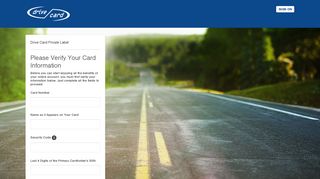 Drive Card Credit Card: Registration Verification - Citibank