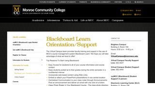 Blackboard Learn Orientation/Support - Monroe Community College