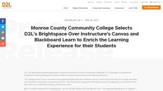 Monroe County Community College Selects D2L's Brightspace Over ...