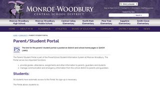 Parent/Student Portal | Monroe-Woodbury Central School District ...