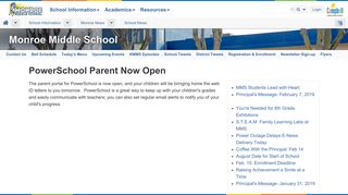 PowerSchool Parent Now Open | Monroe Middle School