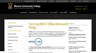 Get myMCC (Blackboard) Help - Monroe Community College