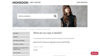 What are my sign in details? – Monsoon Help Centre