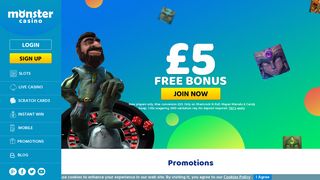 Monster Casino | Get £5 No Deposit Bonus | Online Casino & Slots