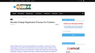Monster College Registration Process For Freshers - Apuzz Jobs