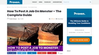How to Post a Job on Monster – The Complete Guide – Proven
