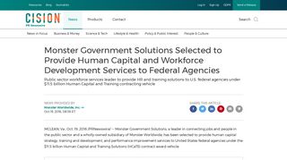 Monster Government Solutions Selected to Provide Human Capital ...