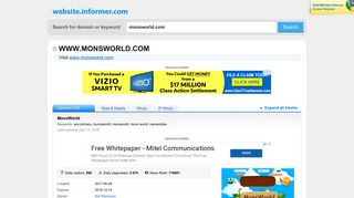 monsworld.com at Website Informer. MonsWorld. Visit Mons World.