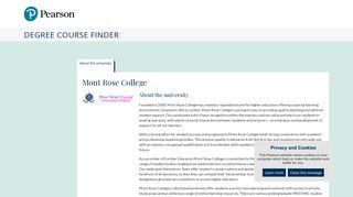 Mont Rose College - Pearson Degree Course Finder