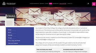Email Account | Mont Rose College of Management and Science