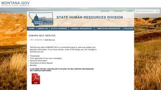 SABHRS Self-Service - the State Human Resources Division