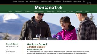Online Resources for current graduate students - Montana Tech