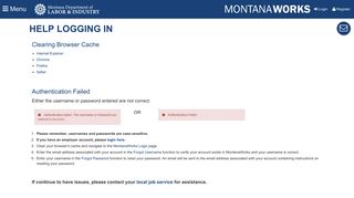 Help Logging In - MontanaWorks.gov