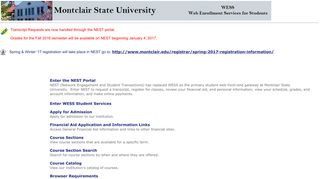 Student Home Page - WESS - Montclair State University