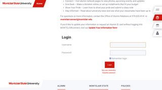 Montclair State University: User Login