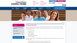 Careers at Montefiore Medical Center - Employee Benefits - Apply for ...